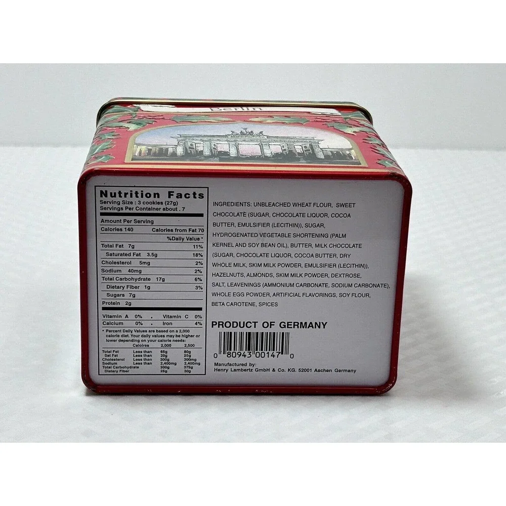 LambertZ Musical Christmas Cookie Tin‎ Only. Plays Rudolph The Red Nose Reindeer
